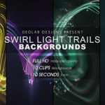 视频素材-10组抽象漂亮彩色粒子线条背景叠加动画 Swirl Light Trails Backgrounds