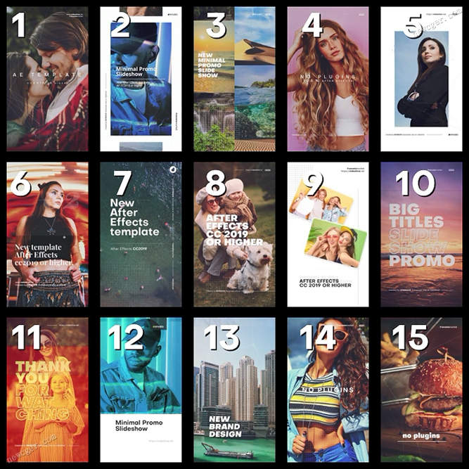 15款时尚现代风格的Instagram Story屏幕设计样机AE模板