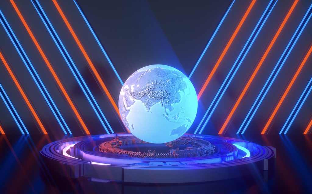 科技地球带材质C4D工程