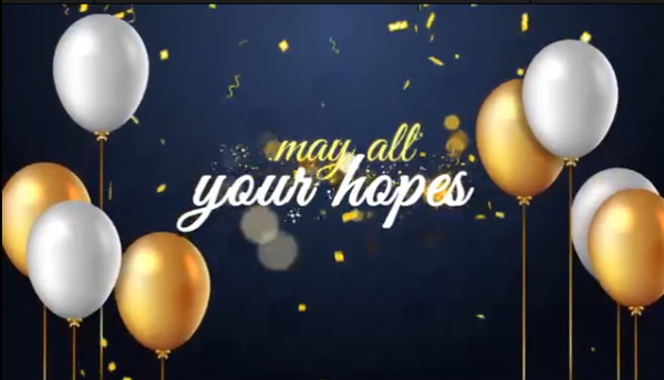 纸屑飞扬和气球装饰的生日派对文字开场动画AE模板