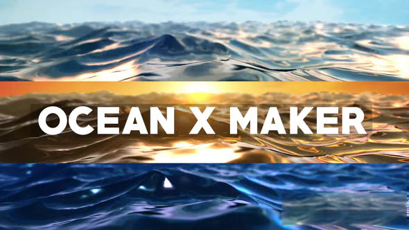 AE模板-4组E3D超逼真海洋海面电影场景背景动画模板Ocean X Maker