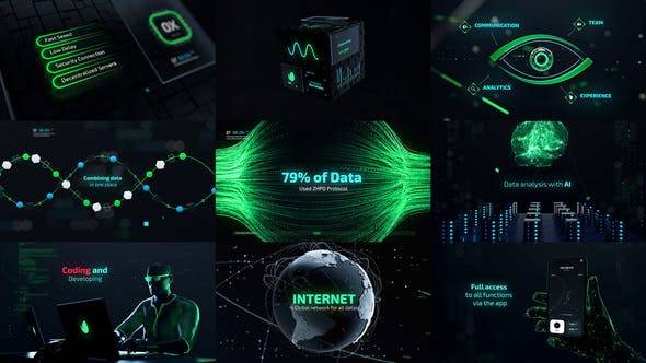 AE模板-开场视频-数据科技感预告片 Cyber Technology Trailer