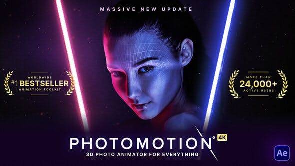 平面照片转三维摄像机视差动画透视特效 Photomotion V11 – 3D Photo Animator (6 in 1)
