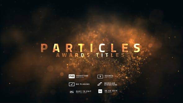 AE模板-豪华金色粉尘光斑粒子颁奖典礼文字标题开场片头 Particles Awards Titles