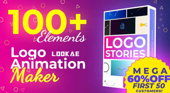 AE模板-100个MG图形元素随意组合生成LOGO标志片头动画 Logo Animation Maker